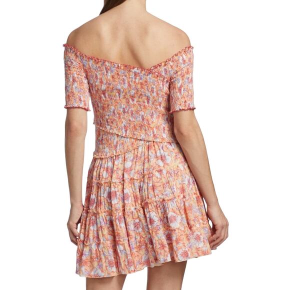 Poupette St Barth Soledad Off The Shoulder Floral Mini Dress Medium NWT - Picture 2 of 10